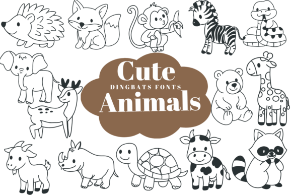Cute Animals Dingbats: A Playful Sketch Font for Design