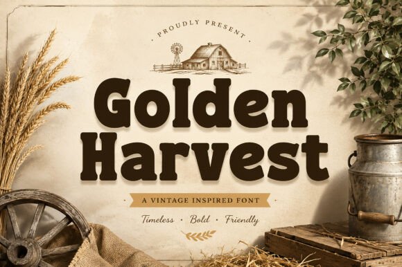 Golden Harvest: A Rustic Font for Authentic Branding