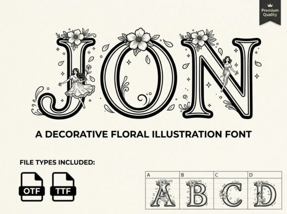 Jon: The Artistry of Decorative Floral Typography